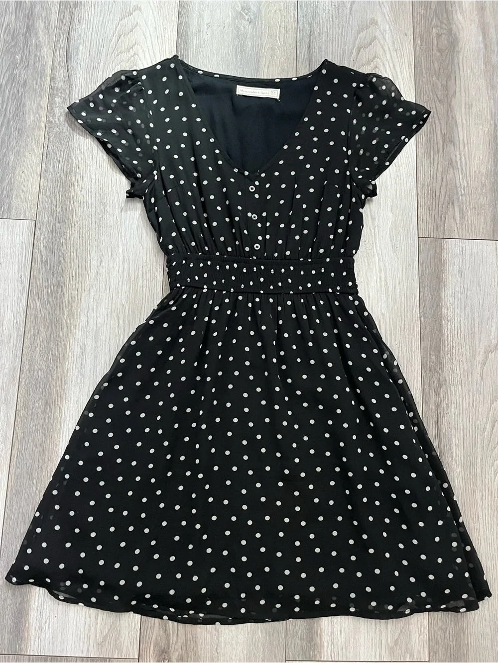 Abercrombie & Fitch Black Dress with White Polka Dots